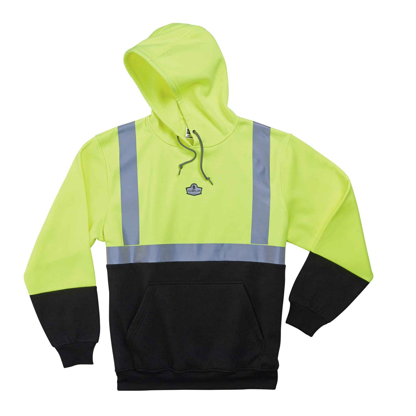 GloWear 8293 4XL Lime Type R Class 2 Black Front Hooded Sweatshirt