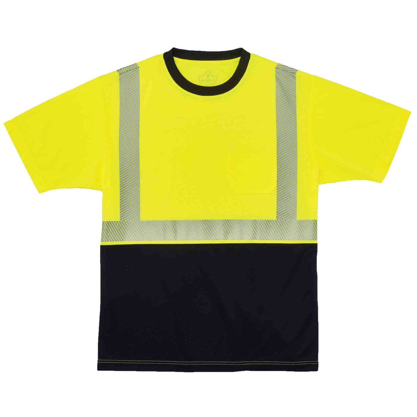 GloWear 8280BK L Lime Type R Class 2 Black Front Performance T-Shirt