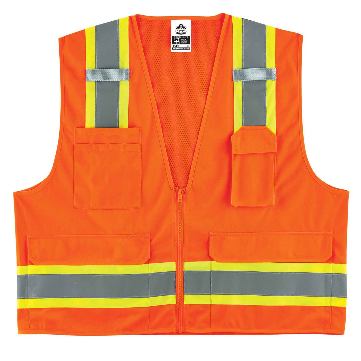 GloWear 8248Z 2XL/3XL Orange Type R Class 2 Two-Tone Surveyors Vest