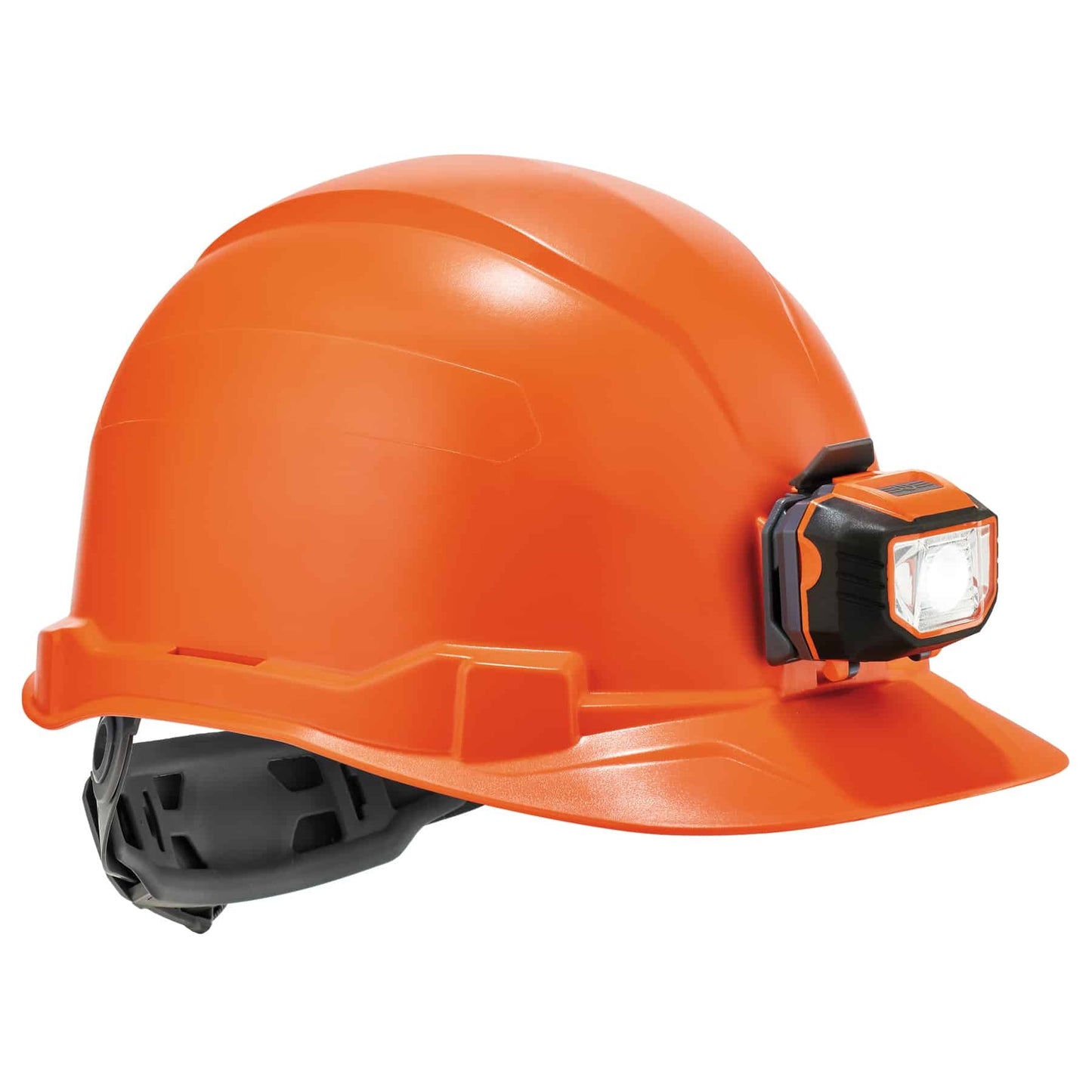 Skullerz 8970LED Orange Class E Hard Hat Cap w/Ratchet Susp LED Light