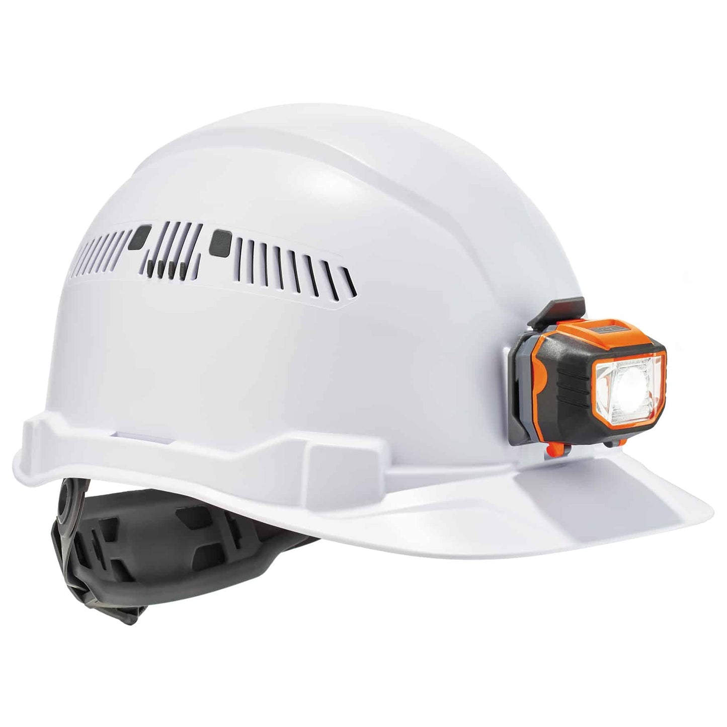 Skullerz 8972LED White Class C Hard Hat Cap Style Vented Ratchet Susp LED