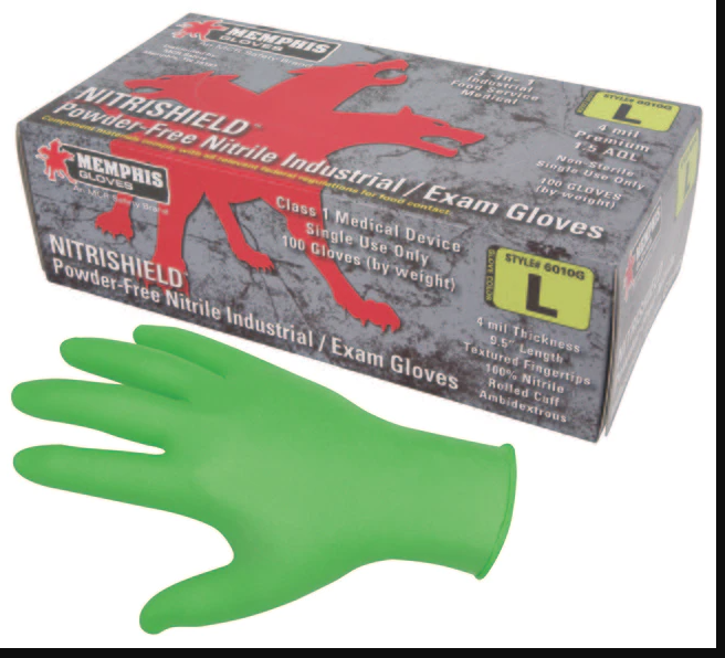 MCR Safety 6010GM Green 4 Mil Medical NBR M (1CS)