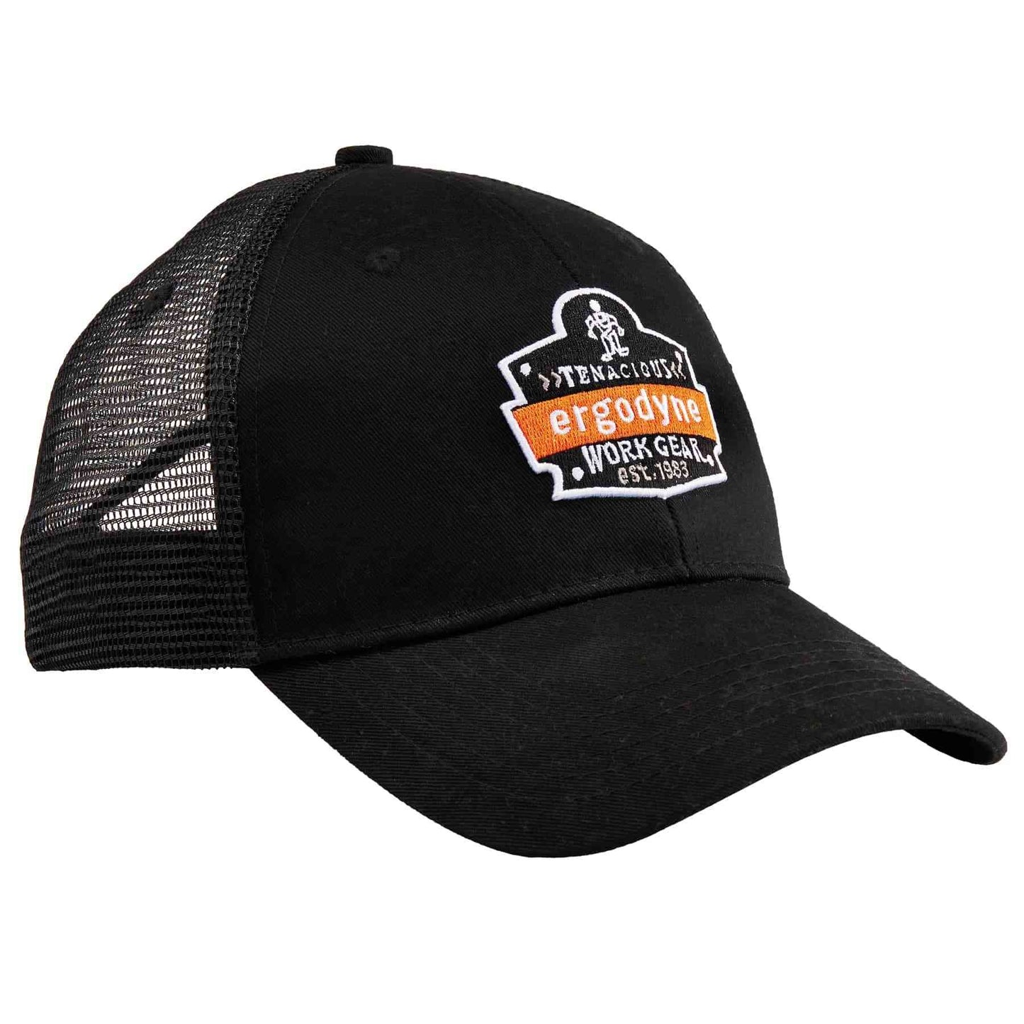 Ergodyne SNAP-CAP Black Master Brand Snapback Hat with Mesh Back