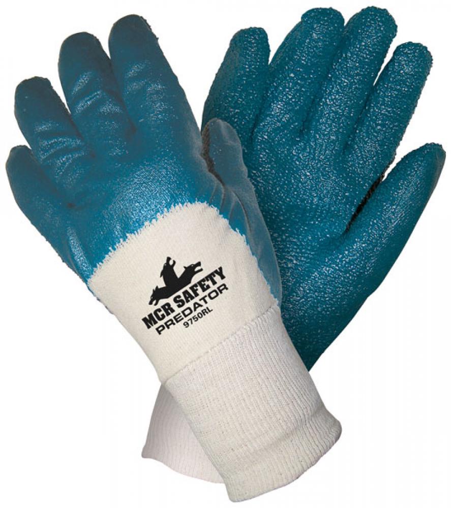 MCR Safety 9750S Predator® Nitrile Palm Work Gloves Jersey Lining and Knit Wrist Treated with ActiFresh® (1 DZ)