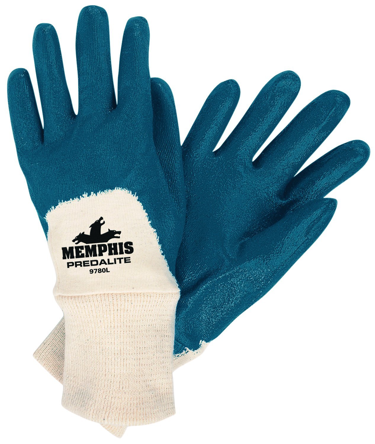 MCR Safety 9780S Predalite® Nitrile Coated Work Gloves Palm and Over the Knuckle Coating Knit Wrist and Soft Interlock Lining Treated with ActiFresh® (1 DZ)