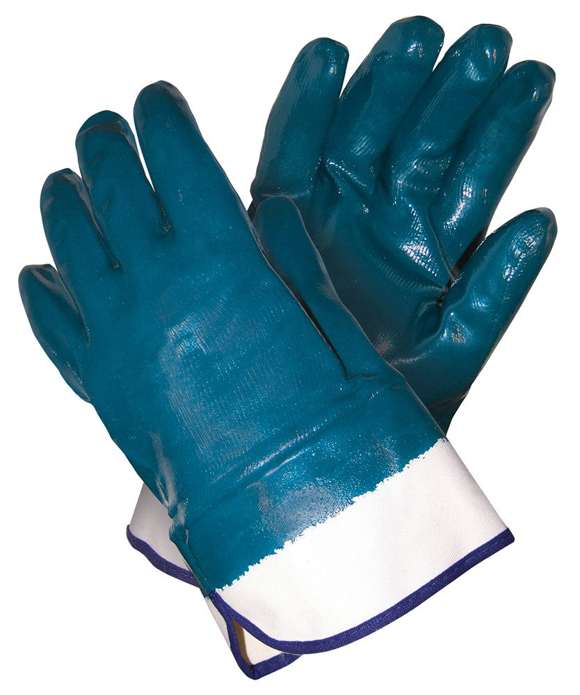 MCR Safety 97961L Nitrile Fully Coated Work Gloves Safety Cuff and Soft Jersey Lining Treated with ActiFresh® Industry Standard (1 DZ)