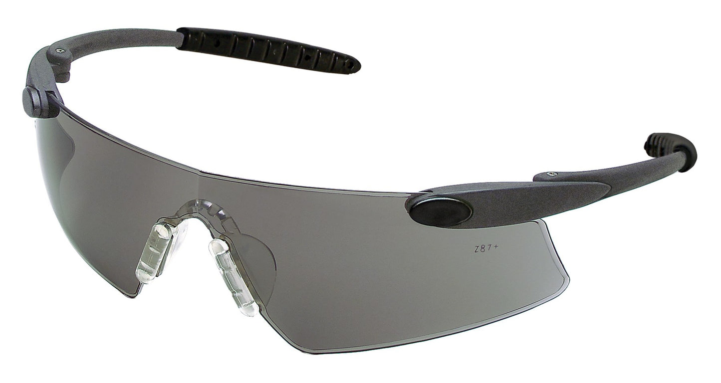 MCR Safety DS112 DS1 Series Safety Glasses with Gray Lens Non-slip TPR Temple Grips and Nose Piece (1 Pair)