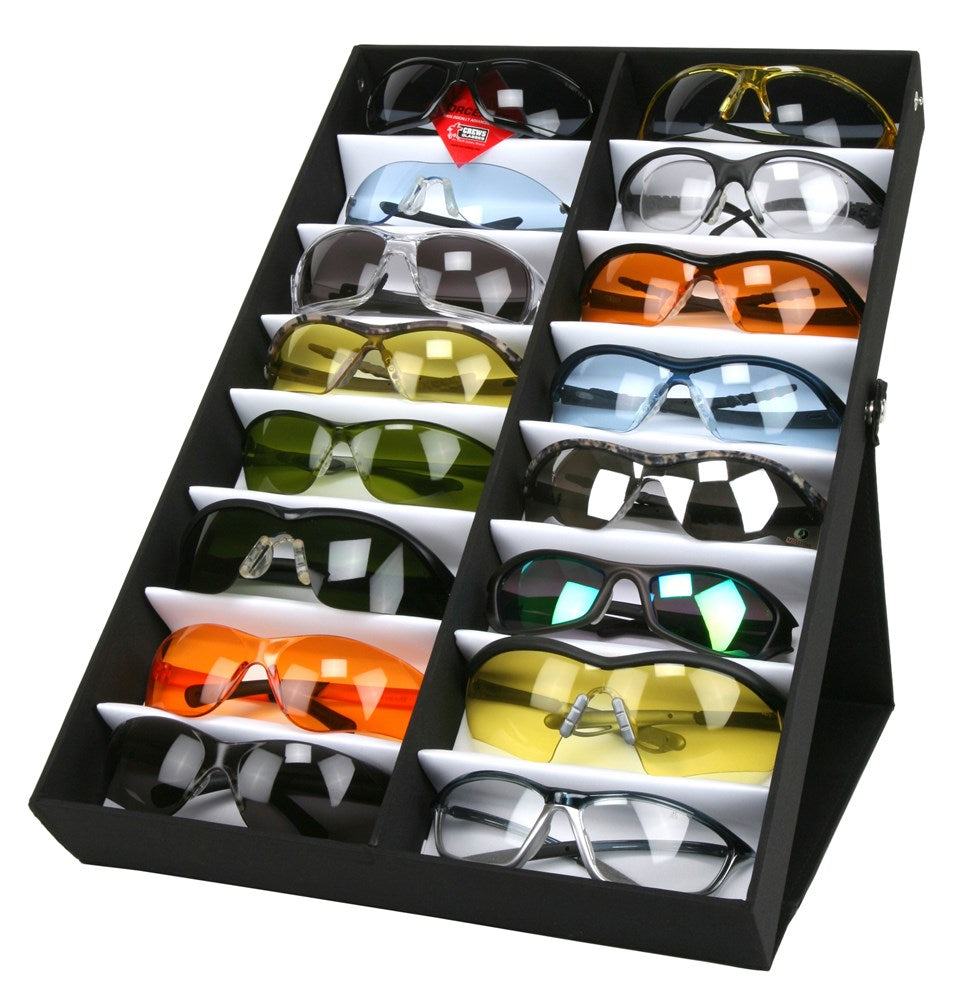 MCR Safety ESC16 Black Eyewear Display Case Holds 16 Pair Average Size Safety Glasses Perfect for Show Displays and Sales Travel (1 EA)