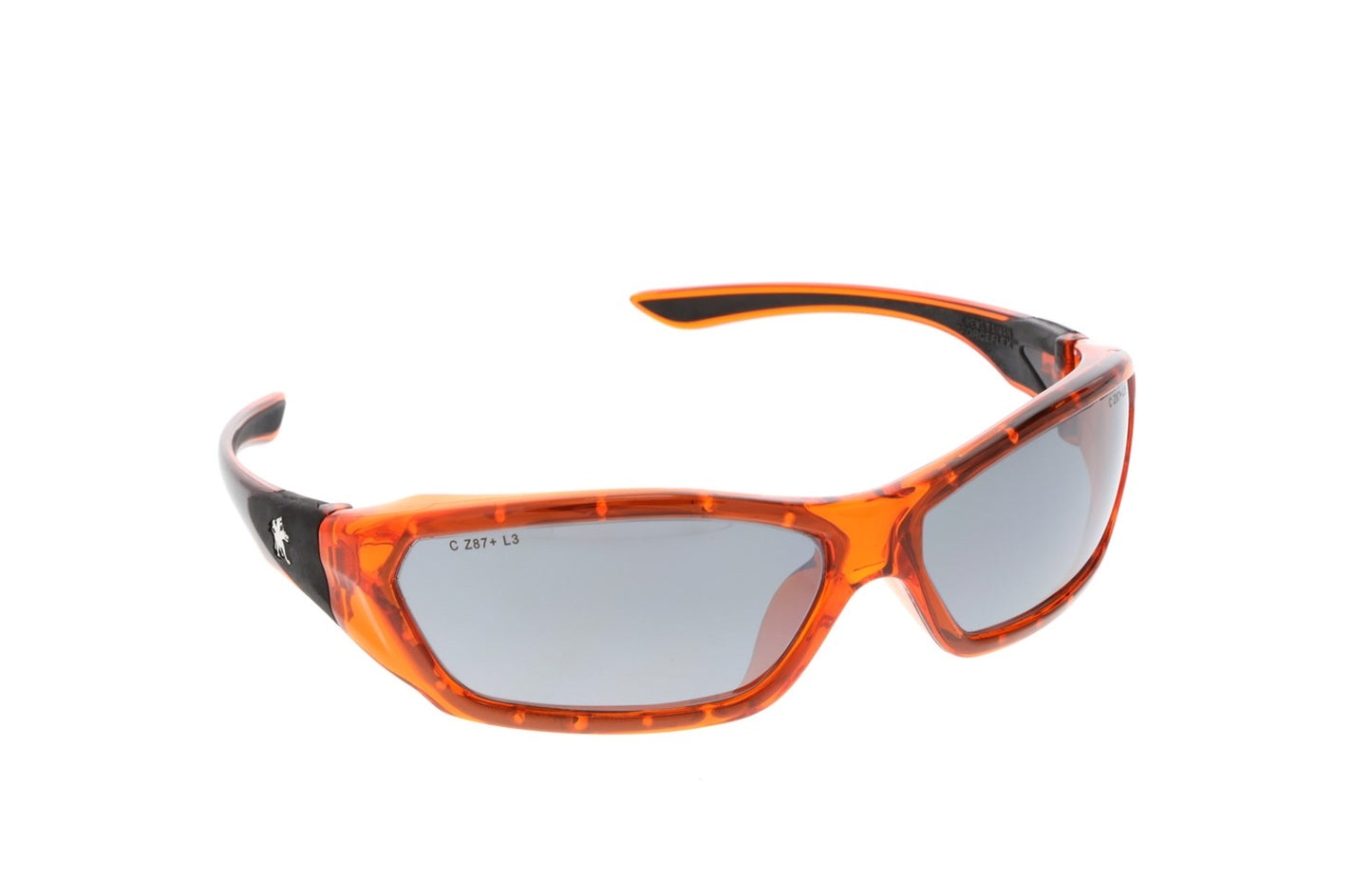 MCR Safety FF137 ForceFlex® FF1 Series Crystal Orange Safety Glasses Silver Mirror Lenses Lenses Molded Into Flexible TPU Frame (1 Pair)