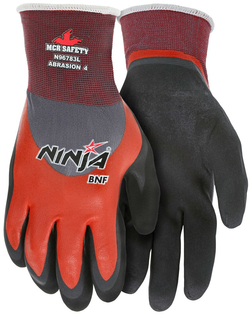 MCR Safety N96783XXL Ninja® BNF Work Gloves 18 Gauge Nylon / Spandex Shell NFT® Coated Palm and Fingertips Flat Nitrile Coated Over the Knuckles (1 DZ)