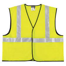 MCR Safety VCL2SLX4 Luminator® Series Hi-Vis Reflective Lime Safety Vest Meets ANSI/ISEA 107 2020 Standard Type R Class 2 Compliant Solid Fabric with 2 Inch Silver Stripes Hook and Loop Front Closure (1 EA)
