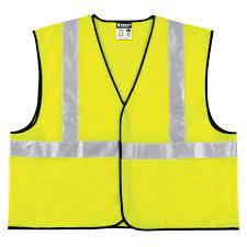 MCR Safety VCL2SLXL Luminator® Series Hi-Vis Reflective Lime Safety Vest Meets ANSI/ISEA 107 2020 Standard Type R Class 2 Compliant Solid Fabric with 2 Inch Silver Stripes Hook and Loop Front Closure (1 EA)