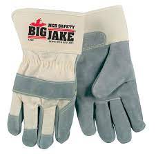 MCR Safety VP1700M Big Jake® Premium Leather Work Glove A+ Side leather, 23/4 Inch Safety Cuff Sewn with DuPont™ Kevlar® Vending Packaged (1 Pair)