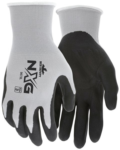 MCR Safety VP9673M Memphis™ Nitrile Foam Work Gloves Black Nitrile Foam Dipped Palm/Fingers 13 Gauge Gray Nylon Shell (1 Pair)