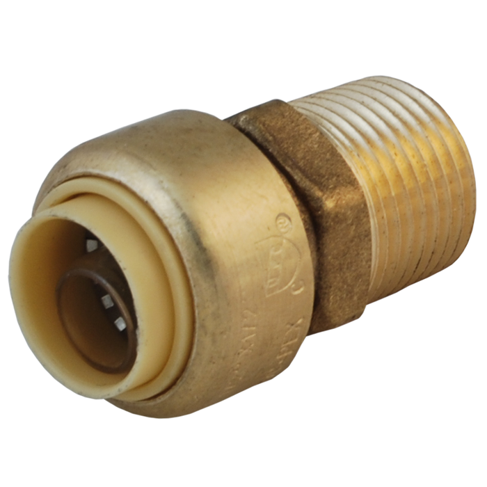 Legend Valves 456-755NL 3/4" Insta-Loc II No Lead DZR Forged Brass Push-Fit x MNPT Adapter
