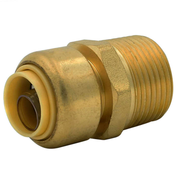 Legend Valves 456-756NL 1" x 3/4" Insta-Loc II No Lead DZR Forged Brass Push-Fit x MNPT Reducing Adapter