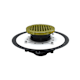 Jones Stephens D50353 3" Heavy Duty PVC Drain Base with 4" Plastic Spud and and 6" Polished Brass Strainer with Ring