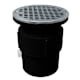 Jones Stephens D53435 3" x 4" ABS Pipe Fit Drain Base with 3-1/2" Plastic Spud and 5" Stainless Steel Strainer