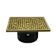 Jones Stephens D59910 3-1/2" Heavy Duty PVC Cleanout Spud with 7" Polished Brass Square Cover