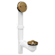 Jones Stephens P37502 Satin Nickel Two-Hole Lift and Turn Bath Waste Kit, Tubular Full Kit, Plastic