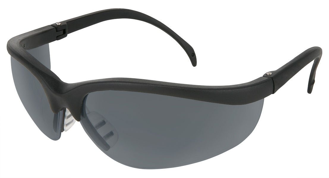 MCR Safety KD412 Klondike® KD4 Series Black Safety Glasses with Gray Lenses Soft and Secure TPR Nose Piece (1 Pair)