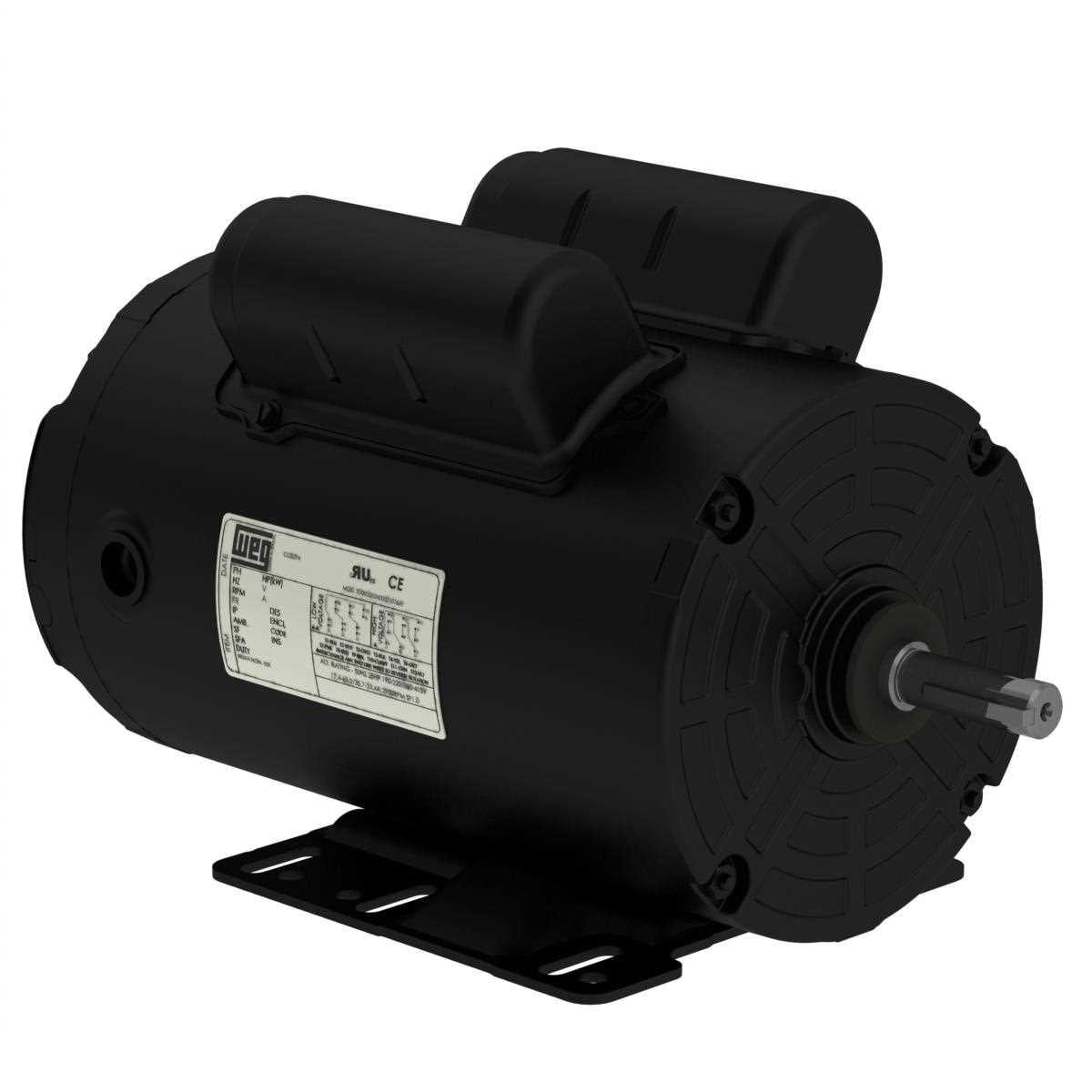 Weg Motors 15412617 Rolled Steel 1.5 HP 4P 56H 1Ph 115/208-230 V 60 Hz IC410 - TEAO - Foot-mounted-Â 00158AS1BPF56-S