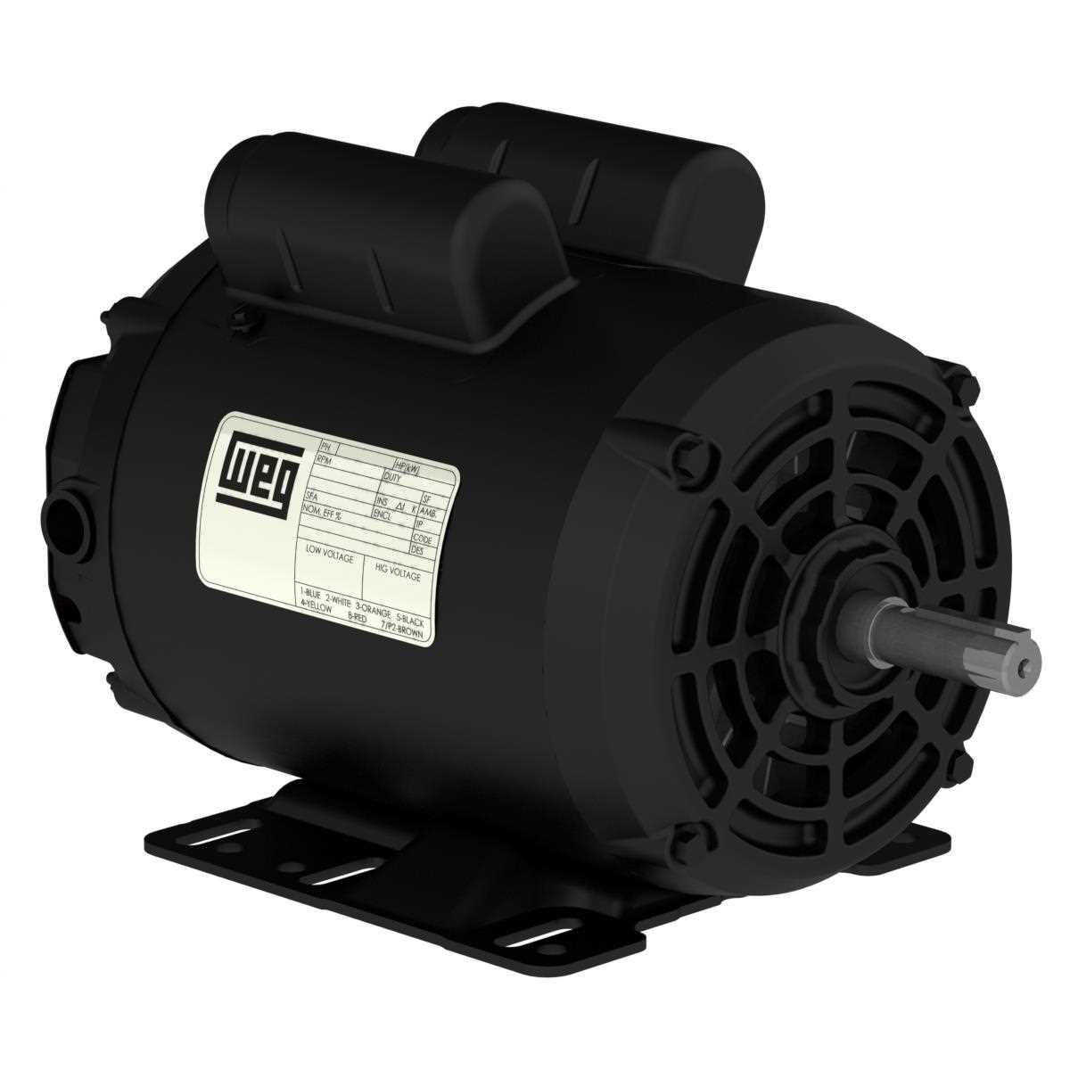 Weg Motors 11164442 Motor 6.4 HP 2P 182/4 1Ph 240 V 60 Hz IC01 - ODP - Foot-mounted-Â 00636OS1XCD182/4Y