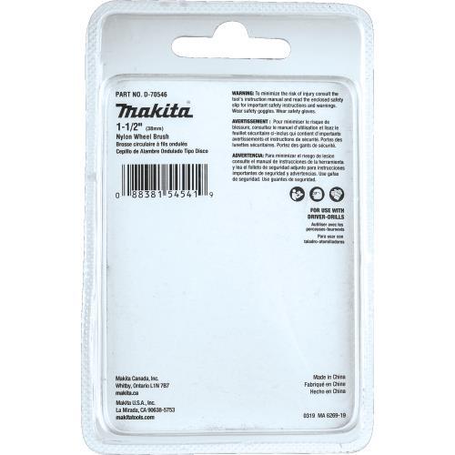 Makita D-70546 1‘1/2" Nylon Wheel Brush, Coarse, 80 Grit