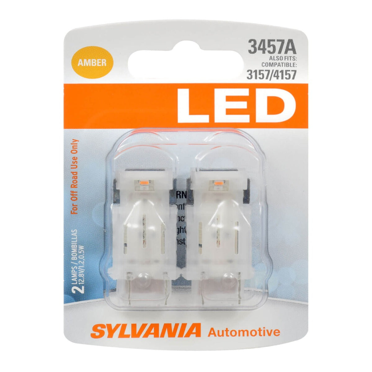 Sylvania Automotive 31174 Sylvania 3457A Amber Syl Led Mini Bulb Mini Bulb, 2 Pack