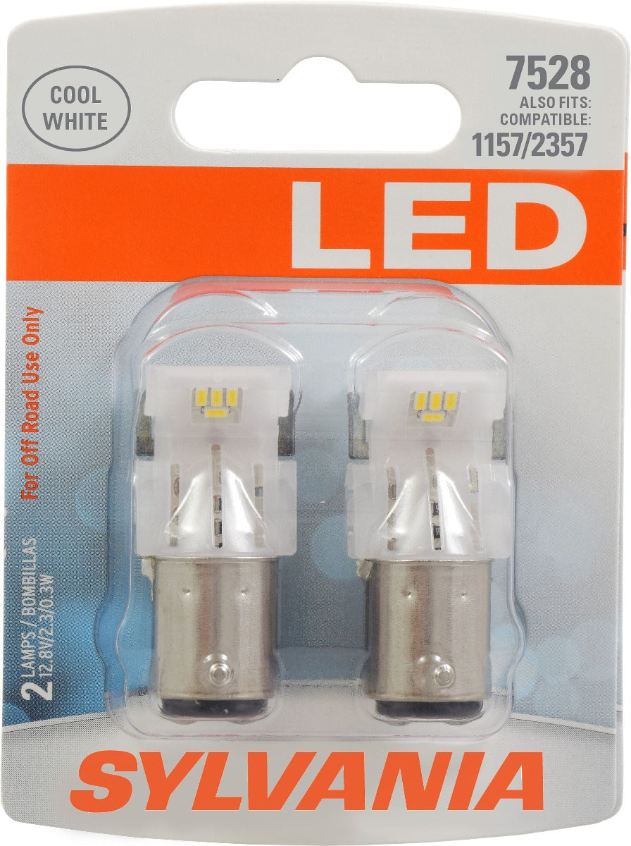 Sylvania Automotive 31180 Sylvania 7528 White Syl Led Mini Bulb, 2 Pack