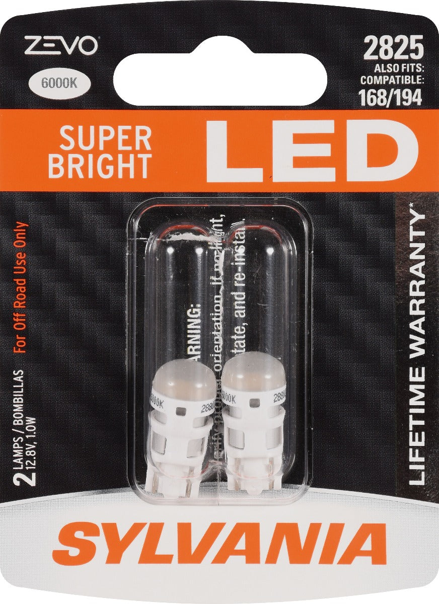 Sylvania Automotive 31932 Sylvania 2825 Zevo Led Bulb, 2 Pack