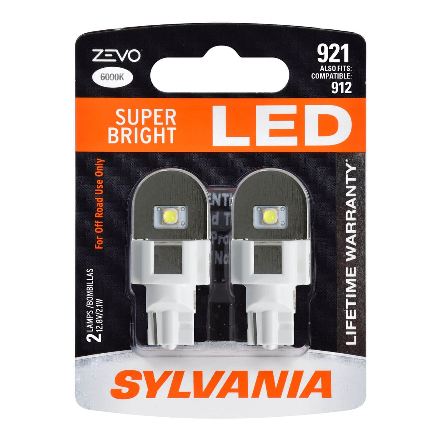 Sylvania Automotive 32690 Sylvania 921 White Zevo Led Mini, 2 Pack