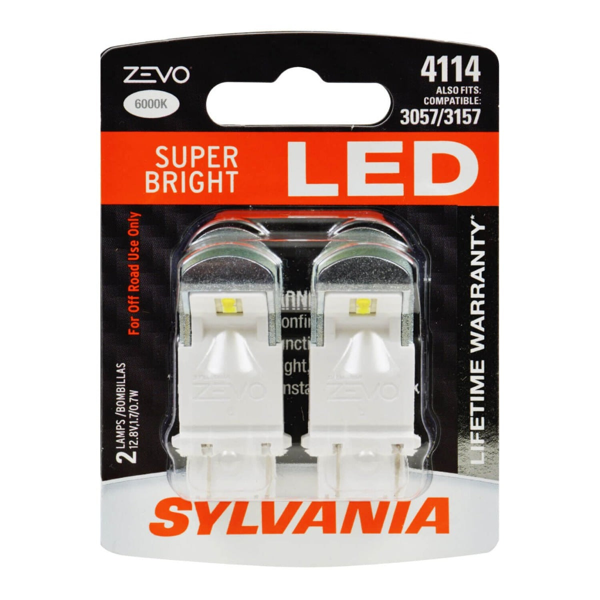 Sylvania Automotive 32695 Sylvania Zevo 4114 White Led Bulb, (Contains 2 Bulbs)