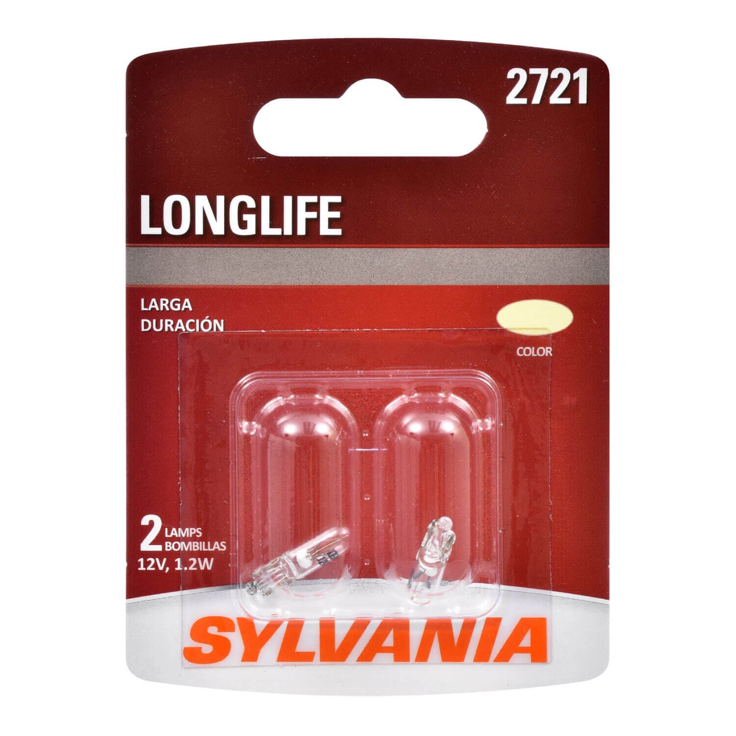 Sylvania Automotive 34511 Sylvania 2721 Long Life Miniature Bulb, (Contains 2 Bulbs)