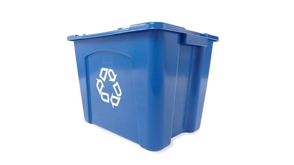 Rubbermaid FG571473BLUE RECYCLING BOX 14 GAL BLUE
