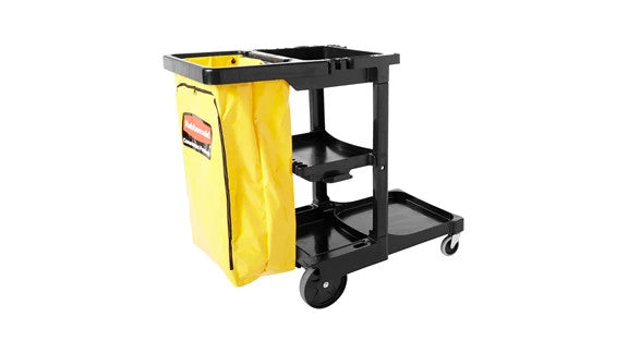 Rubbermaid FG617388BLA JANITORIAL CLEANING CART TRADITIONAL, BLACK