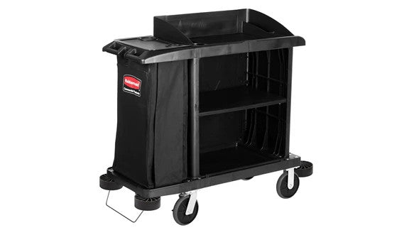 Rubbermaid FG619000BLA EXECUTIVE COMPACT HOUSEKEEPING CART TRADITIONAL, BLACK
