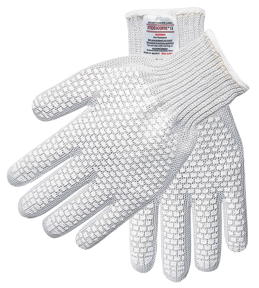 MCR Safety 9382XL MCR Safety Steelcore® ll 7-Gauge Cut Resistant Work Gloves Polyester Wrapped Stainless Steel PVC Blocks on Two Sides (1 EA)