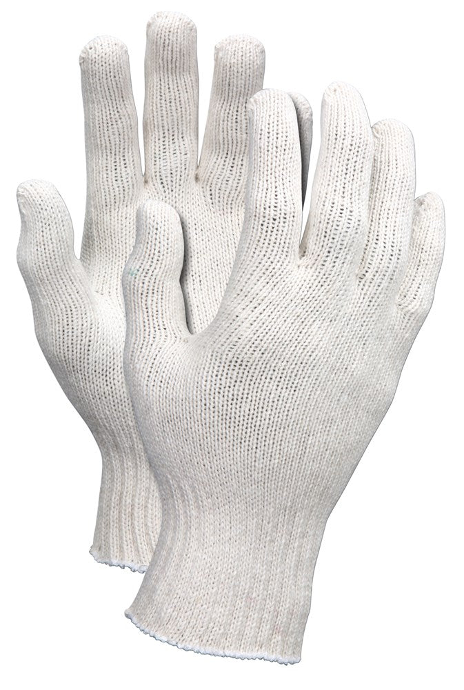 MCR Safety 9501MM String Knit Work Gloves 7 Gauge Regular Weight Natural Cotton/Polyester Overedge Hem (1 DZ)