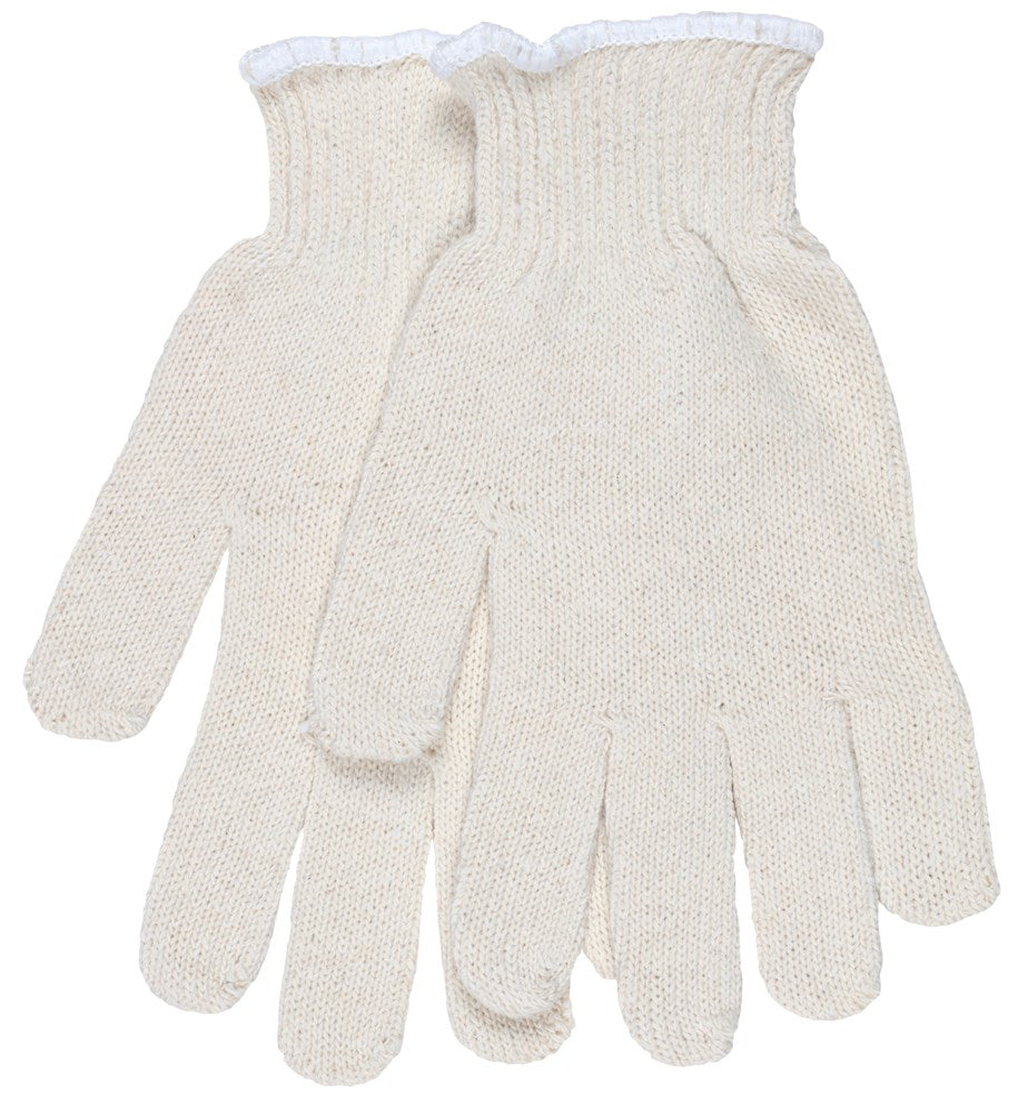 MCR Safety 9506LM String Knit Work Gloves 7-Gauge Heavyweight Natural 100% Cotton Hemmed (1 DZ)