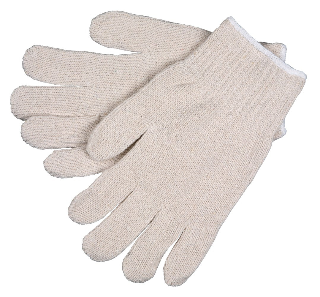 MCR Safety 9506M String Knit Work Gloves 7 Gauge Heavy Weight Natural Cotton Polyester Hemmed Cuff (1 DZ)