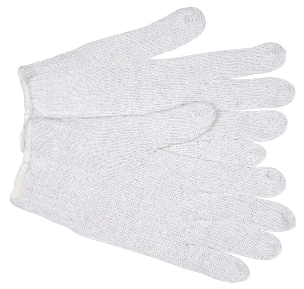 MCR Safety 9600S String Knit Work Gloves 7 Gauge Economy Weight White 70% Cotton 30% Polyester Hemmed Cuff (1 DZ)