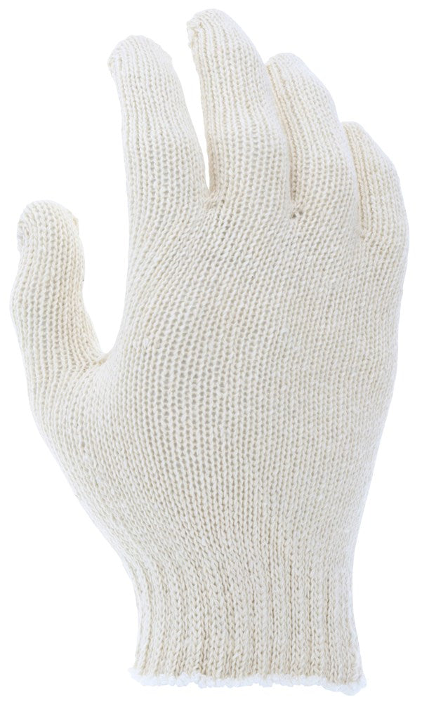 MCR Safety 9638M String Knit Work Gloves 7 Gauge Regular Weight Natural Cotton Polyester Hemmed Cuff (1 DZ)