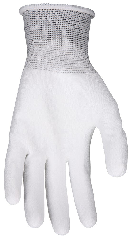 MCR Safety 96655M MCR Safety NXG® Work Gloves 13 Gauge White Polyester Shell White Polyurethane (PU) Palm and Fingertips (1 DZ)