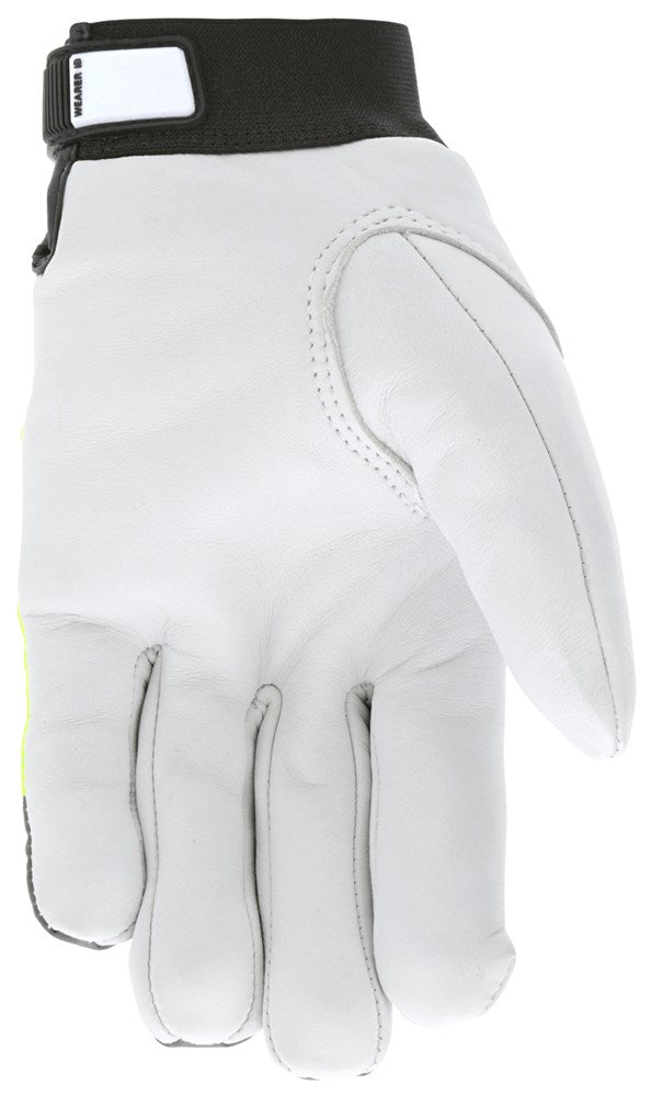 MCR Safety 968S MCR Safety Mechanics Gloves Insulated grain goatskin palm Fluorescent lime back with reflective stripe (1 Pair)