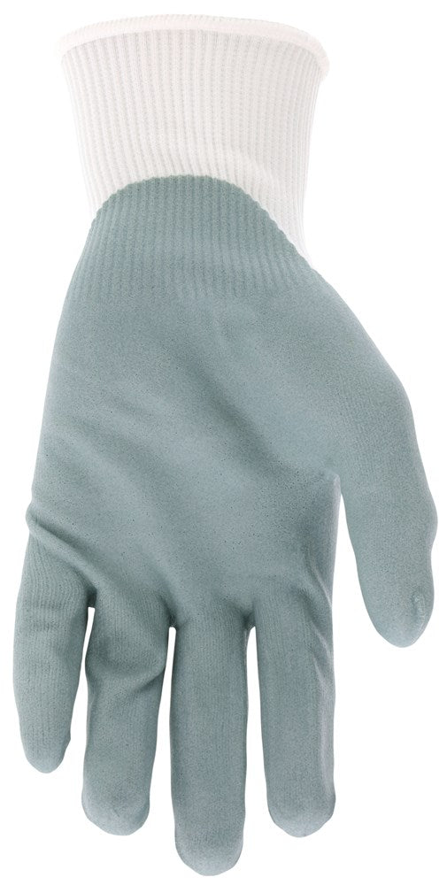 MCR Safety 9694S MCR Safety NXG® Work Gloves 15 Gauge White Nylon Shell Air Infused Gray Nitrile Foam Coated Palm and Fingertips (1 DZ)