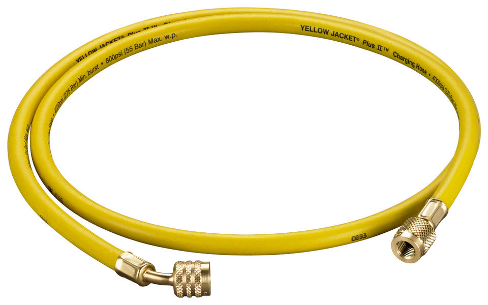 Yellow PLUS II™ Hose, 60″ ¼†LH to ¼†RH, 45° Fitting