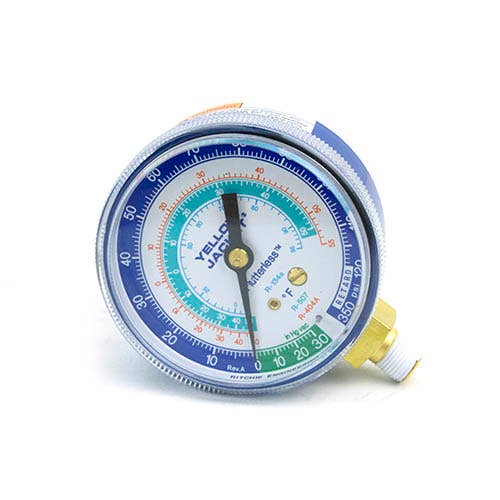 Yellow Jacket 49052 2-1/2" Class B Compound Gauge, Blue °F, 30"-0-120 psi, 1/8" NPT Male connection, R-134A/404A/507