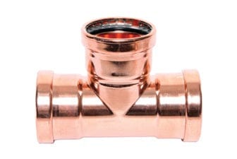 Everflow PCTE0400 4 Copper Tee, P x P x P, 4'' x 4'' x 4''
