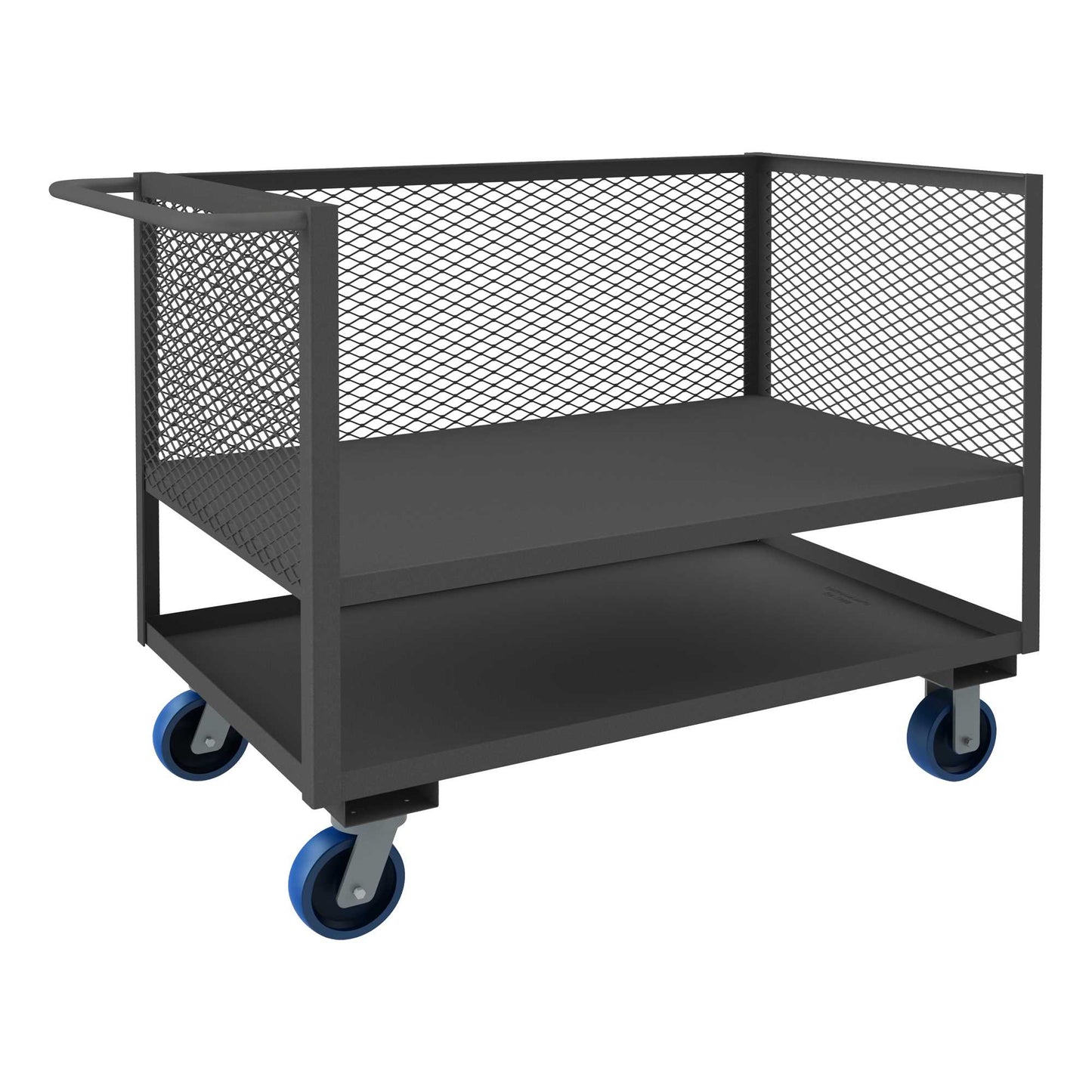 Durham 3SLT-EX3048-2K-6PU-95 3 SIDED LOW DECK TRUCK, MESH SIDES, 30 X 48, 2000 LBS. CAPACITY